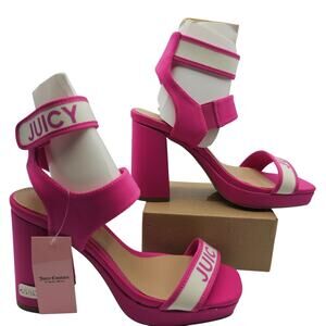 Juicy Couture Womans size 8.5 Glisten Platform Heel Dress Sandals Shoes Pink NEW